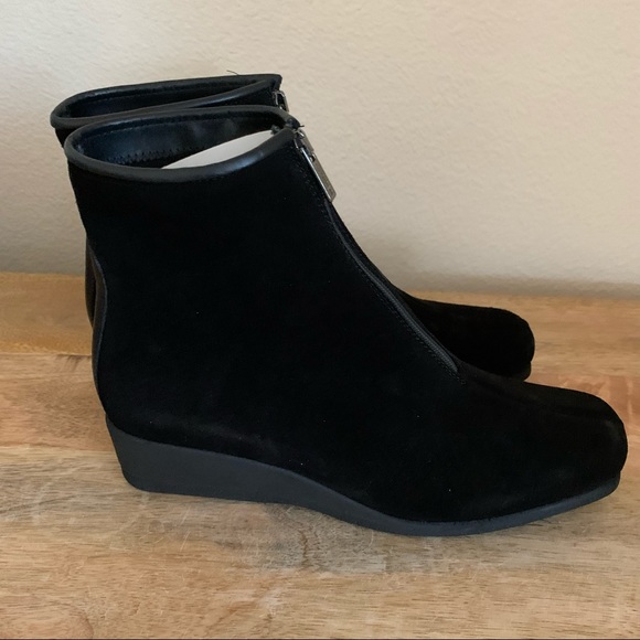 Waterproof Suede Zip Up Ankle Boots 